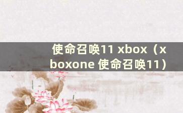 使命召唤11 xbox（xboxone 使命召唤11）